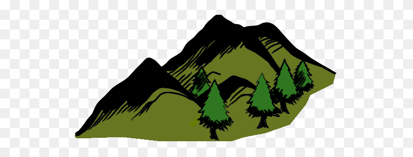 535x259 Clipart Mountain Tree Background - Tree Clipart No Background