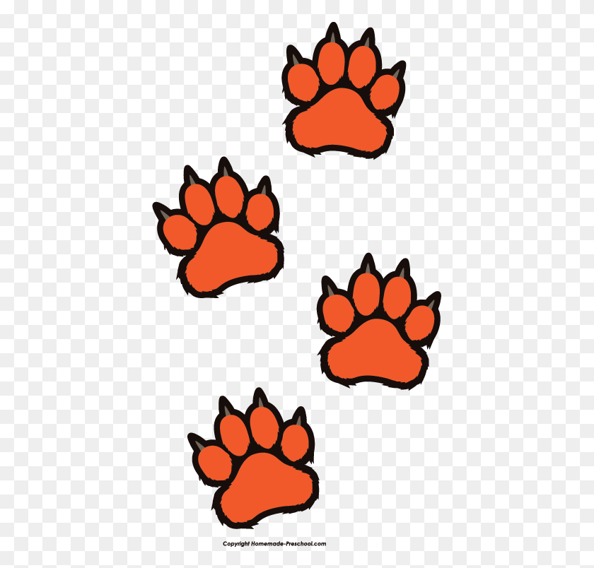 409x744 Clipart Of A Tiger Paw Print - Free Bobcat Clipart