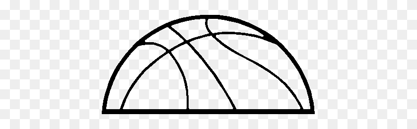 429x200 Clipart Of Basketball Outline - Racing Clipart Black And White
