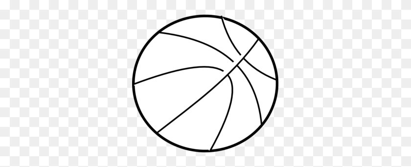 299x282 Clipart Of Basketball Outline - Basketball Net Clipart Black And White