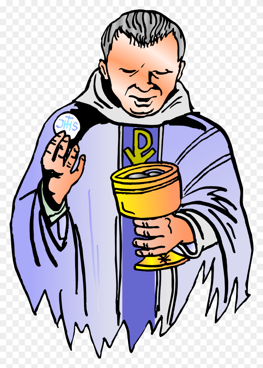 1598x2280 Clipart Of Catholic Priests Winging - Baby Baptism Clipart