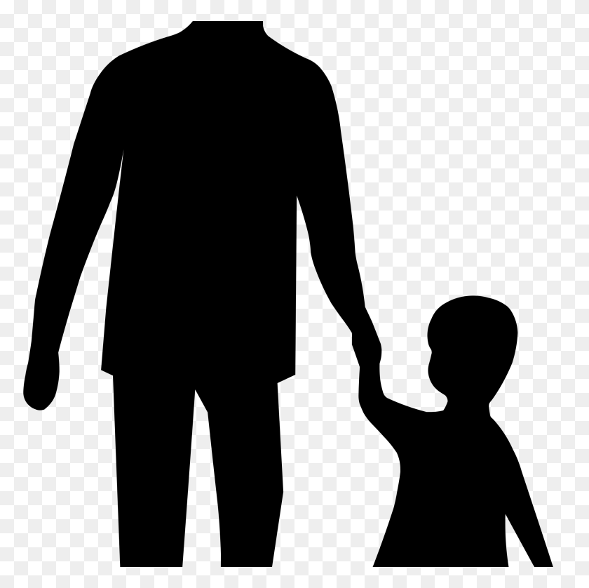 2405x2400 Clipart Of Child And Man Together - People Working Together Clipart