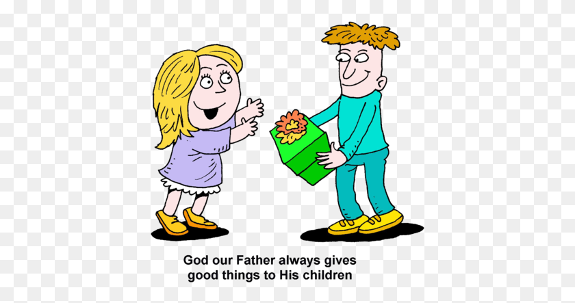 400x383 Clipart Of Daughter Gives Mom A Gift - Daughter Clipart