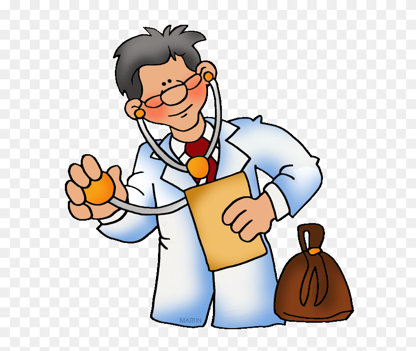 606x648 Clipart Of Doctor - Young And Old Clipart