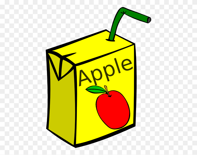 450x601 Clipart Of Fruit Juice - Apple And Books Clipart