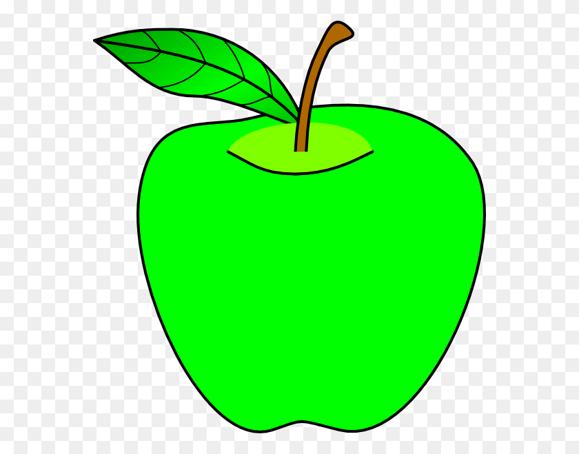 570x599 Clipart Of Green Apple - Skydiving Clipart