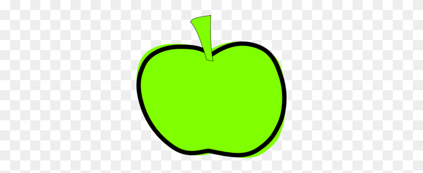 298x285 Clipart Of Green Apple - Bitten Apple Clipart