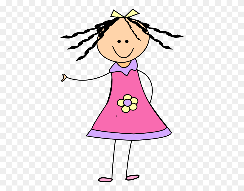 426x599 Clipart Of Little Girl Winging - Girls Playing Clipart