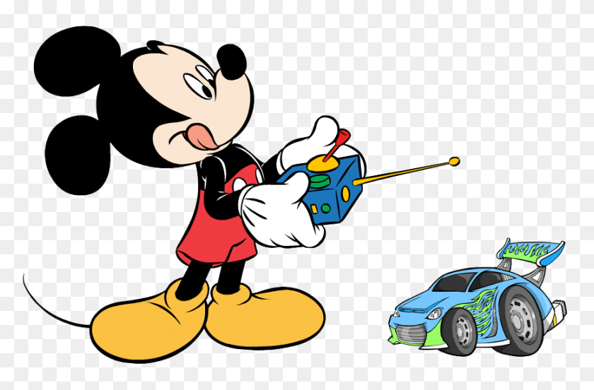 864x546 Clipart Of Mickey Mouse En Un Coche, Descarga Gratuita Clipart - Race Car Driver Clipart