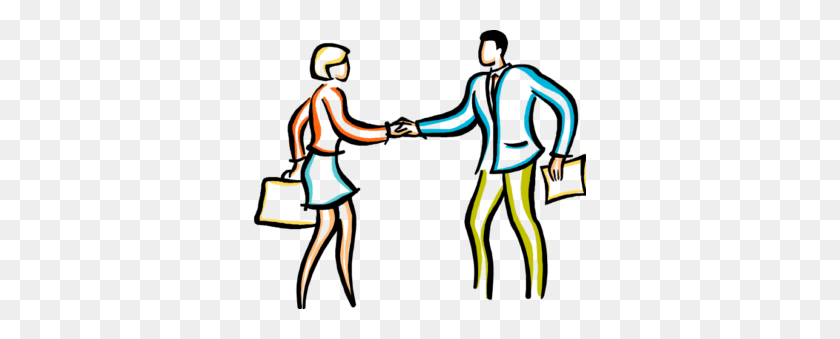 333x279 Clipart Of People Shaking Hands Collection - Two People Clipart