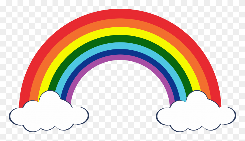 2889x1576 Clipart Of Rainbow Winging - Rainbow Banner Clipart