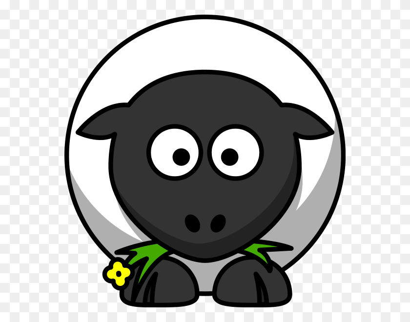 576x600 Clipart Of Sheep - Sheep Clipart Outline