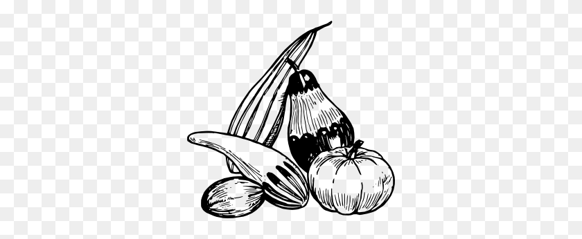300x286 Clipart Of Vegetables In Black And White Collection - Carrot Black And White Clipart