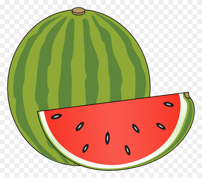 1998x1745 Clipart Of Watermelon - Jailbird Clipart