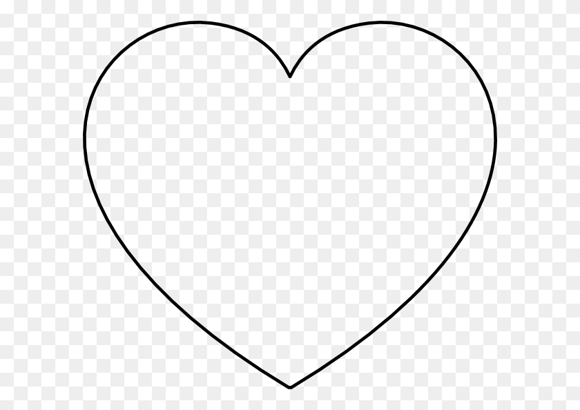 600x534 Clipart Outline Heart - Clipart De Béisbol En Forma De Corazón