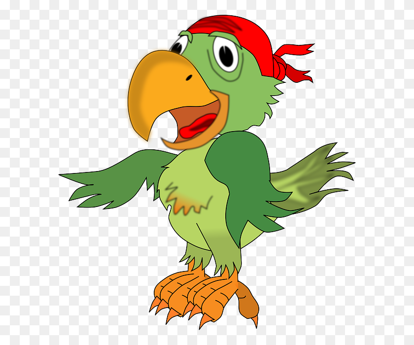 604x640 Clipart Parrot Pirate - Pirate Flag Clipart