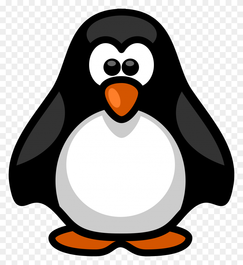 3333x3662 Clipart Penguin - Stuffed Animal Clipart Black And White