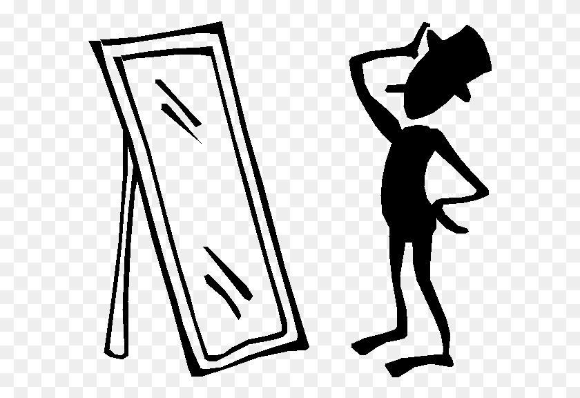 584x516 Clipart Person Looking In Mirror - Person Looking In Mirror Clipart
