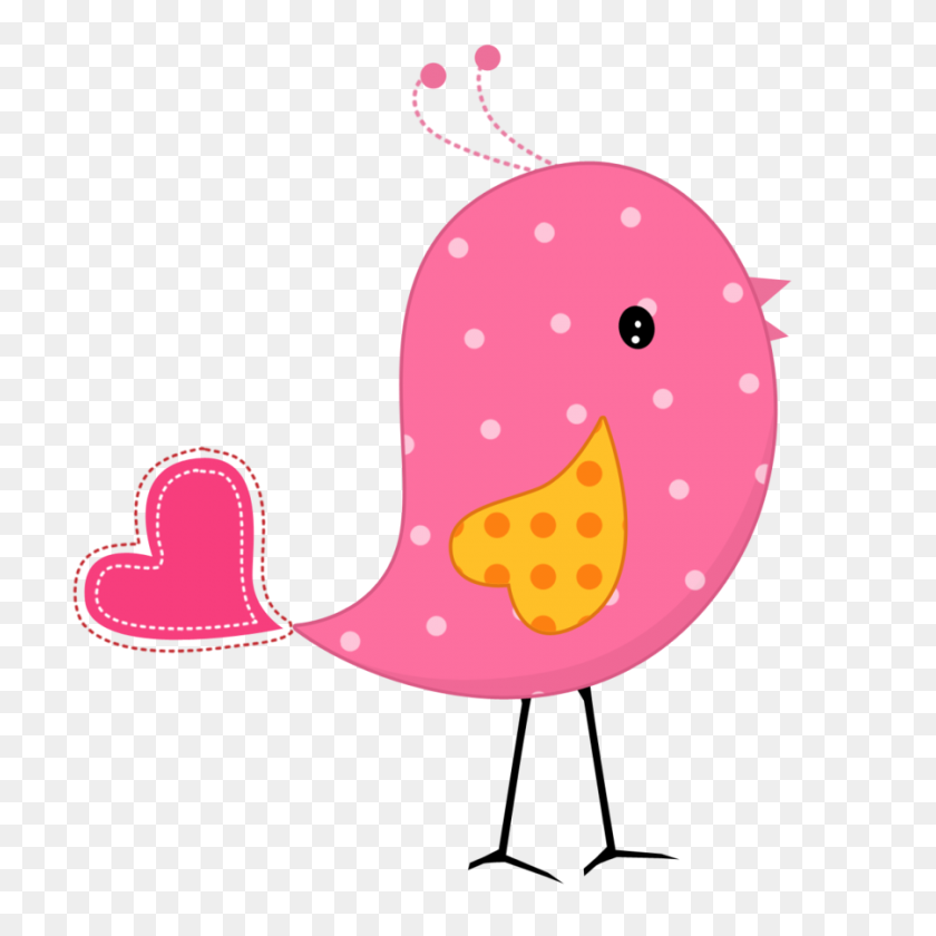 900x900 Clipart Pink Bird Winging - Pájaro Canto Clipart