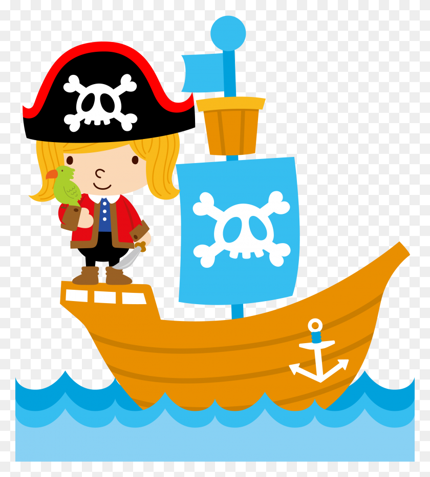 2822x3149 Клипарт Пираты, Картинки - Пиратская Лодка Клипарт