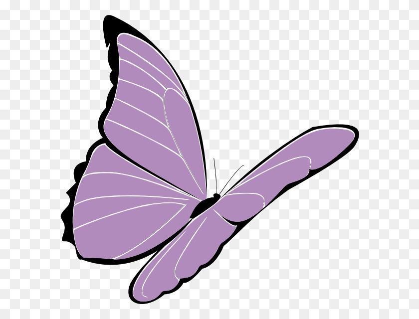 600x580 Клипарт Фиолетовая Бабочка Картинки - Бабочка Png Клипарт