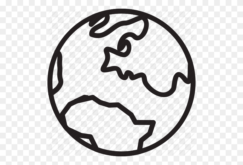 512x512 Clipart Resolution - Earth Clipart Black And White
