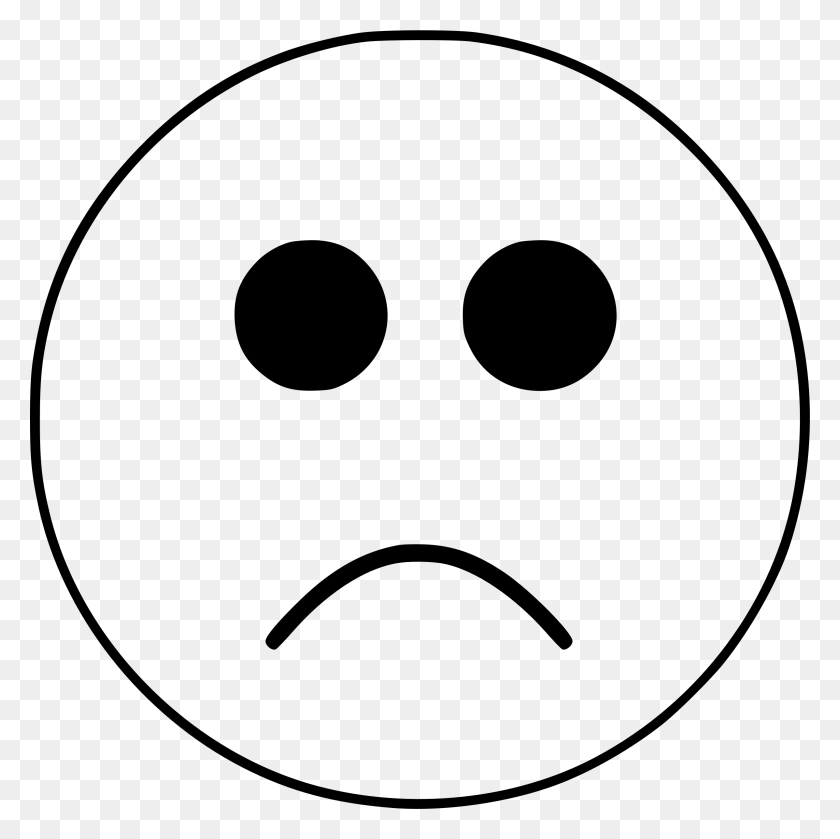 2395x2394 Clipart Sad Smiley Emoji Face Black And White Pertaining To Smiley - Smiley Clipart Black And White