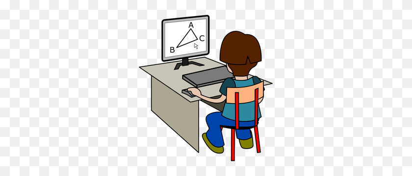 273x300 Clipart Secretary Sitting - Student On Computer Clipart