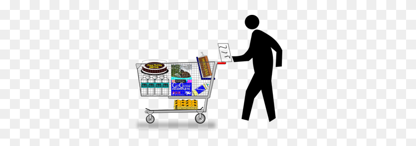 300x235 Clipart Shopping Cart - Grocery Cart Clipart