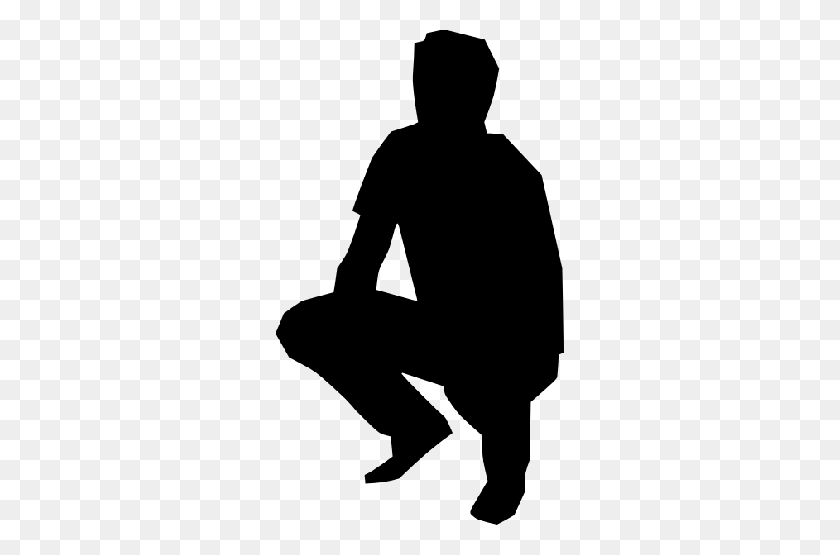 288x495 Clipart Silhouette Of A Person Sitting - Person Clipart Silhouette