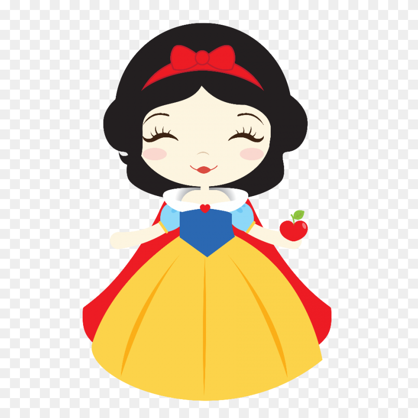 900x900 Clipart Snow White, Snow And Disney - Disney Princess Clipart Black And White