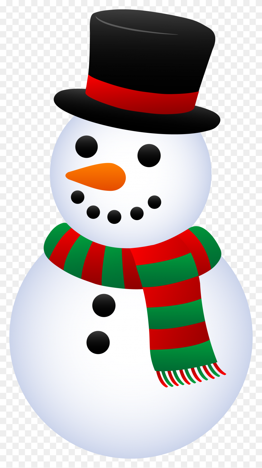 3455x6386 Clipart Snowman Easy, Clipart Snowman Easy Transparent Free - Top Hat Clipart PNG