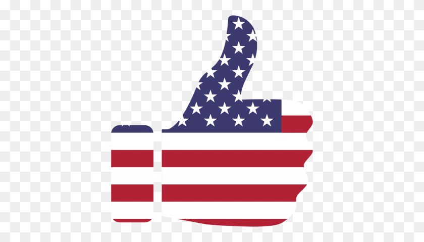 400x419 Clipart Thumbs Up Bandera Estadounidense Png - Thumbs Up Png