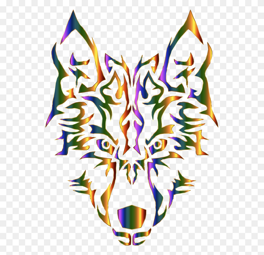 551x750 Clipart Tribal Wolf Png Abstract Pictures - Wolf PNG