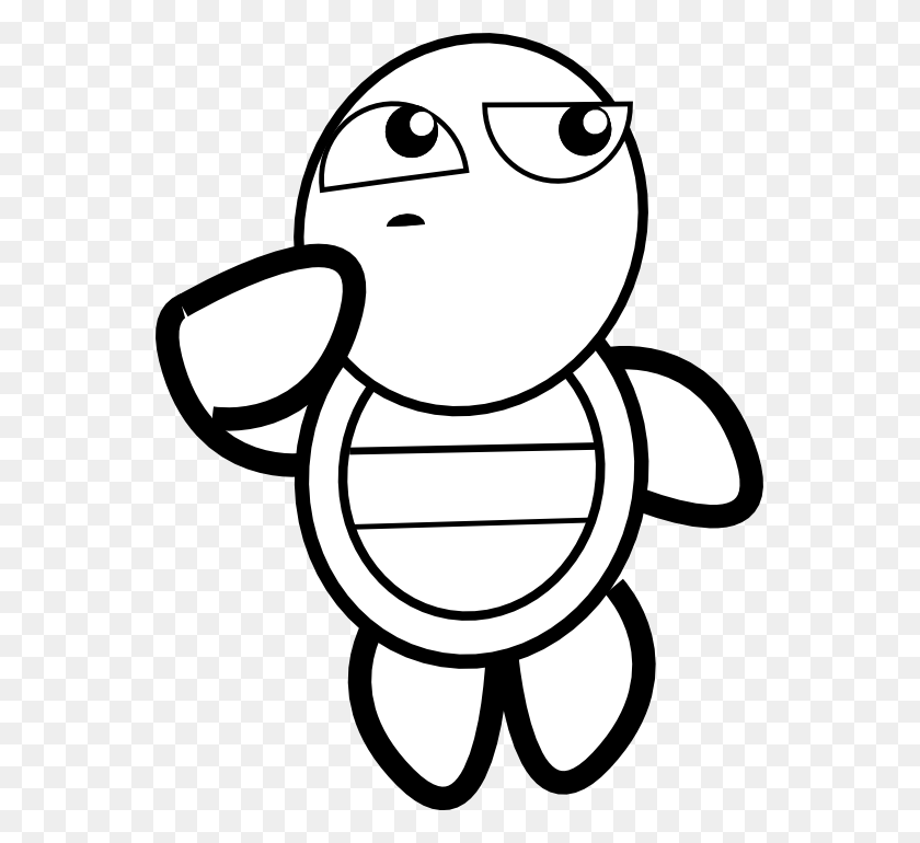 555x710 Clipart Turtle Clipart Black And White Free Clipart Turtle - Thinking Clipart Free
