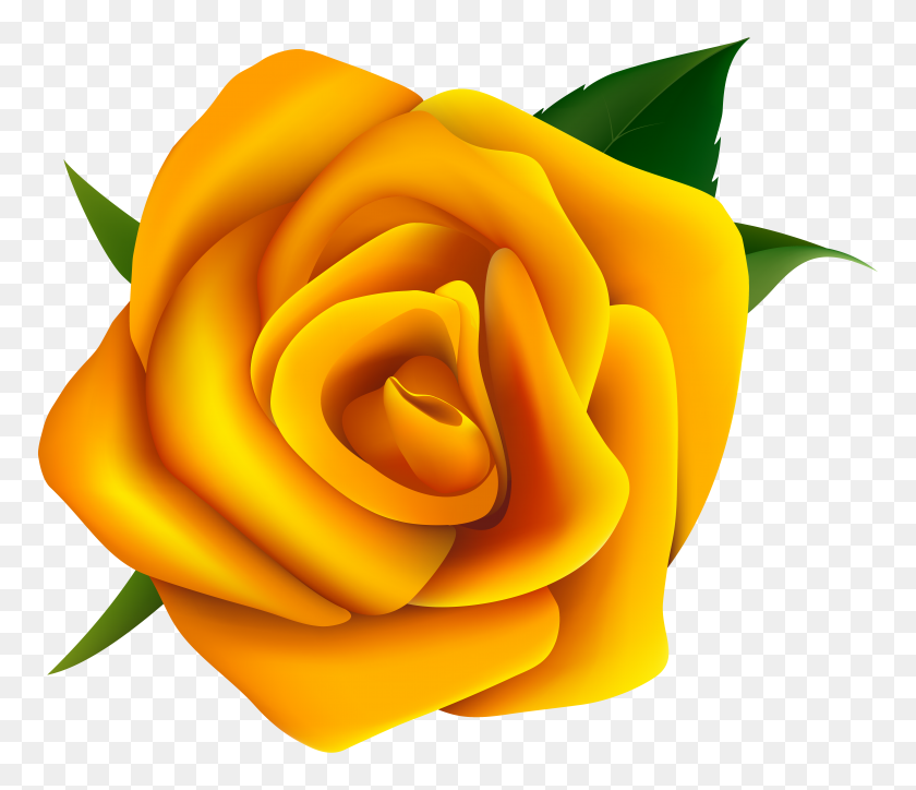 6282x5350 Clipart Yellow Rose - Single Rose Clipart