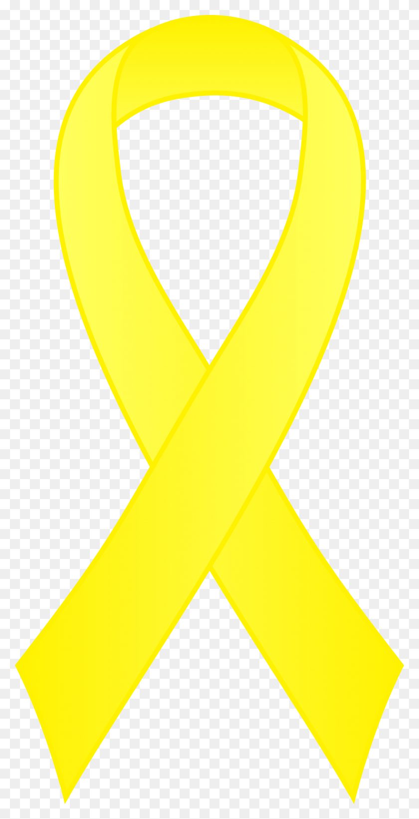 3312x6714 Clipart Yeloow Ribbon - Yellow Ribbon Clipart