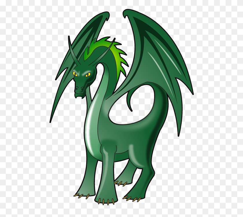 500x689 Clipartfort Fantasía De Ciencia Ficción Monstruos Dragón Verde - Dragón Verde Png