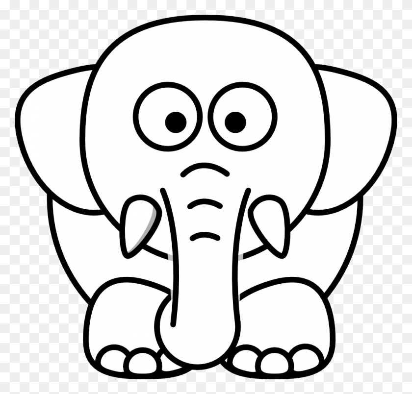 999x954 Clipartist Net Clip Art Lemmling Cartoon Elephant Black White - Sleep Clipart Black And White