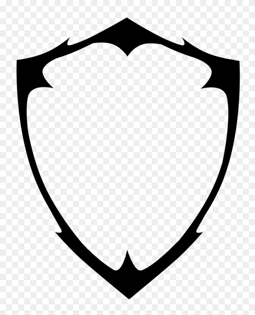800x1000 Cliparts Blank Shield - Shield Clipart Black And White