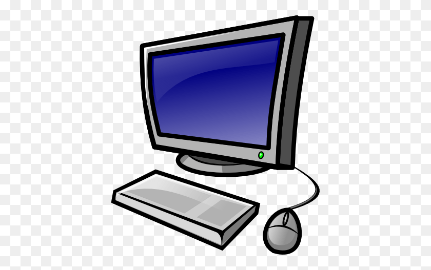 406x467 Cliparts Computer Workstation - Personal Computer Clipart