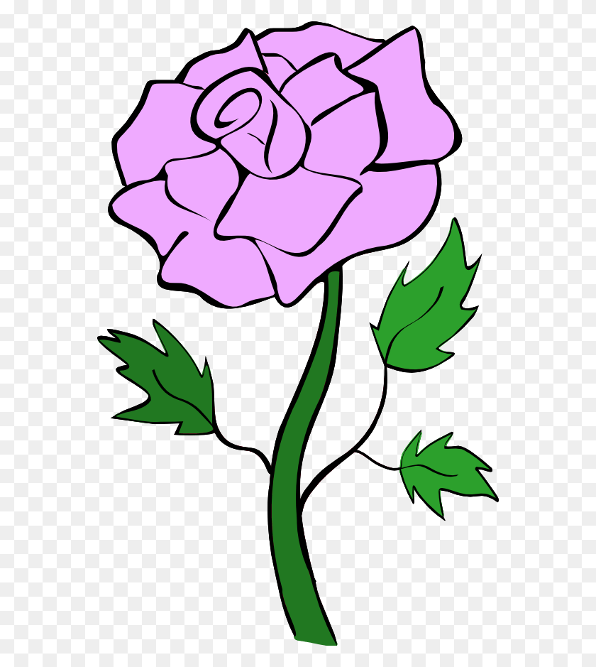 566x879 Cliparts Purple Tulips - Purple Rose Clipart