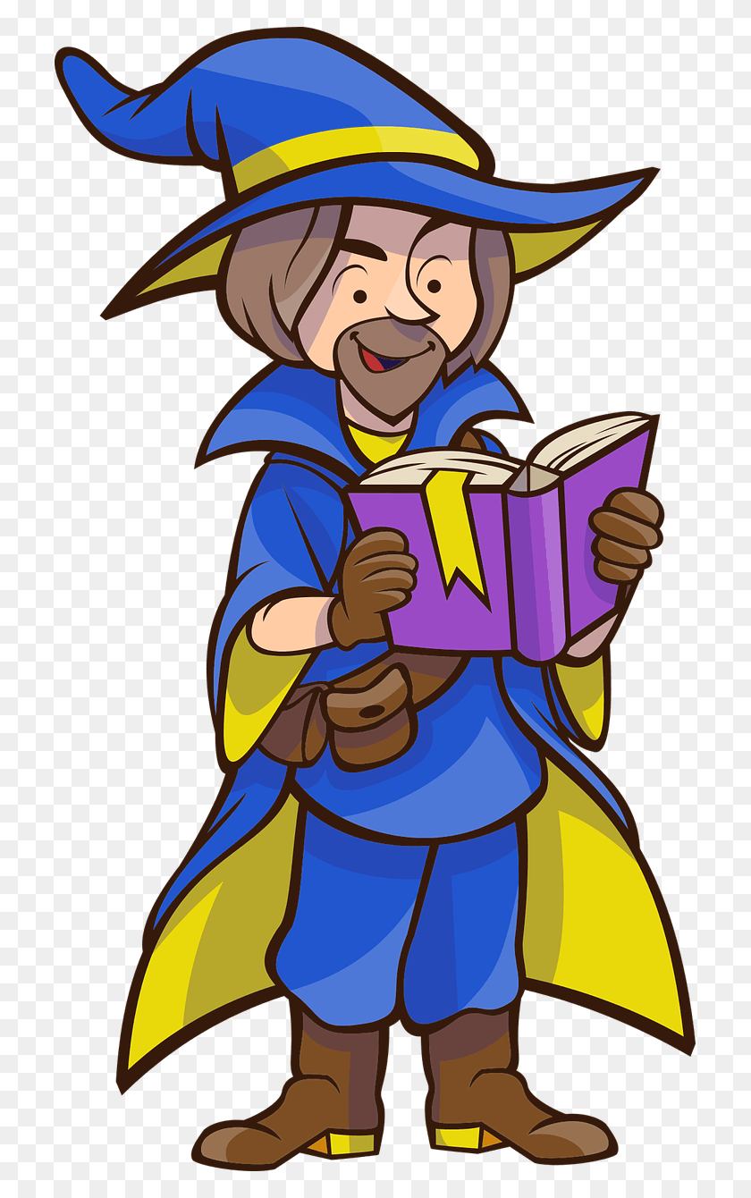 717x1280 Cliparts Reading Wizard - Person Reading Clipart