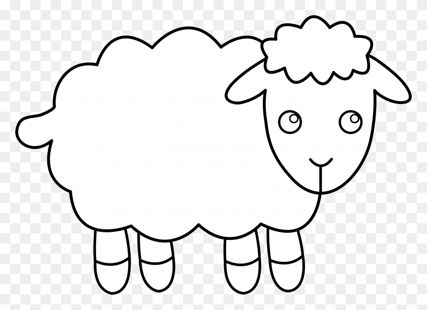 5697x4027 Cliparts Smiley Sheep - Counting Sheep Clipart