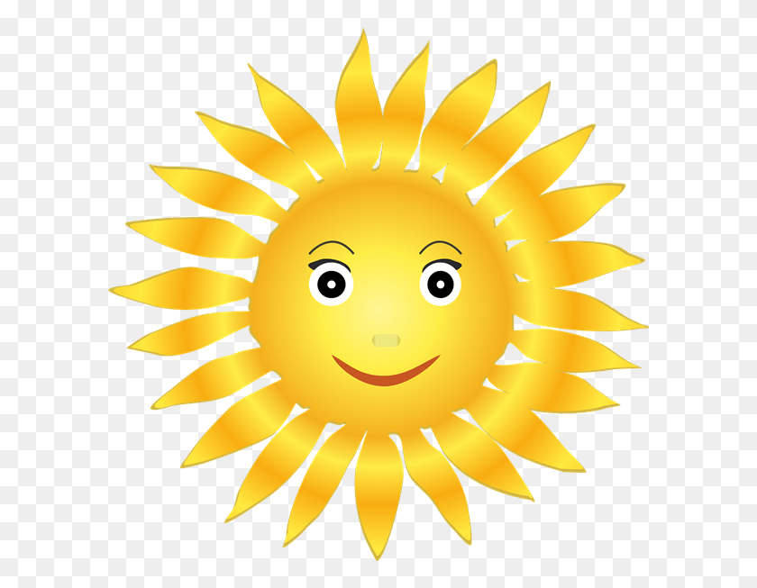600x593 Cliparts Smiling Sun - Smiling Sun Clipart