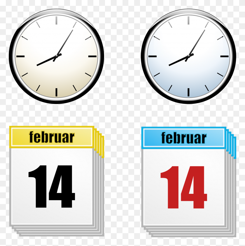 2387x2400 Clock + Calendar Icons Png - Calendar PNG