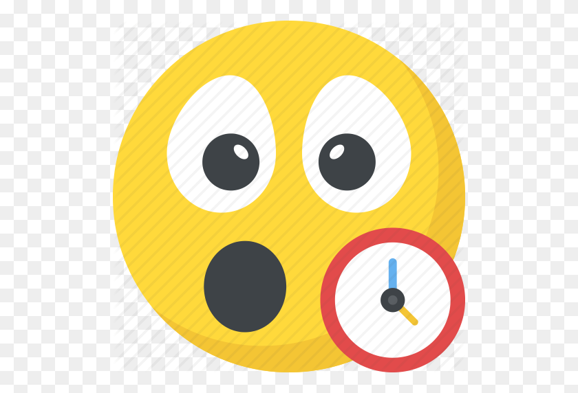 512x512 Reloj Emoji, Emoticon, Recordatorio, Sorprendido, Esperando Icono - Reloj Emoji Png