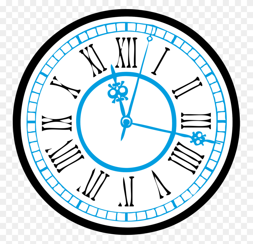 755x750 Clock Face Drawing Hourglass Roman Numerals - Reloj Clipart