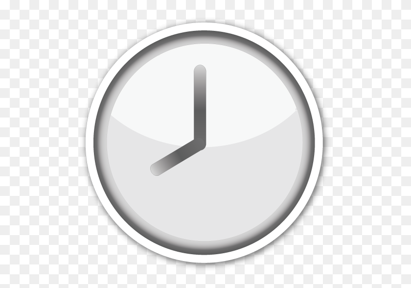523x528 Clock Face Eight O'clock Emojisymbolstickers - Clock Emoji PNG