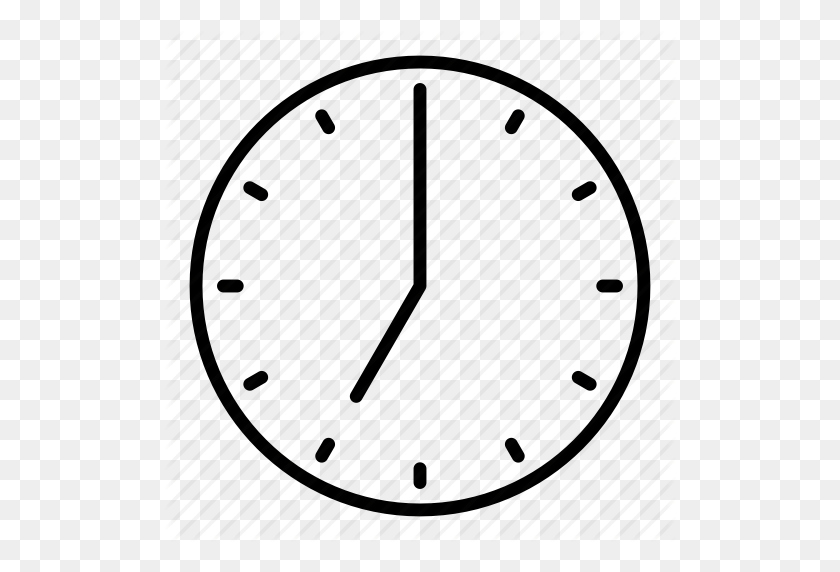 512x512 Reloj, Siete En Punto, Icono De Tiempo - Reloj De Tiempo Clipart